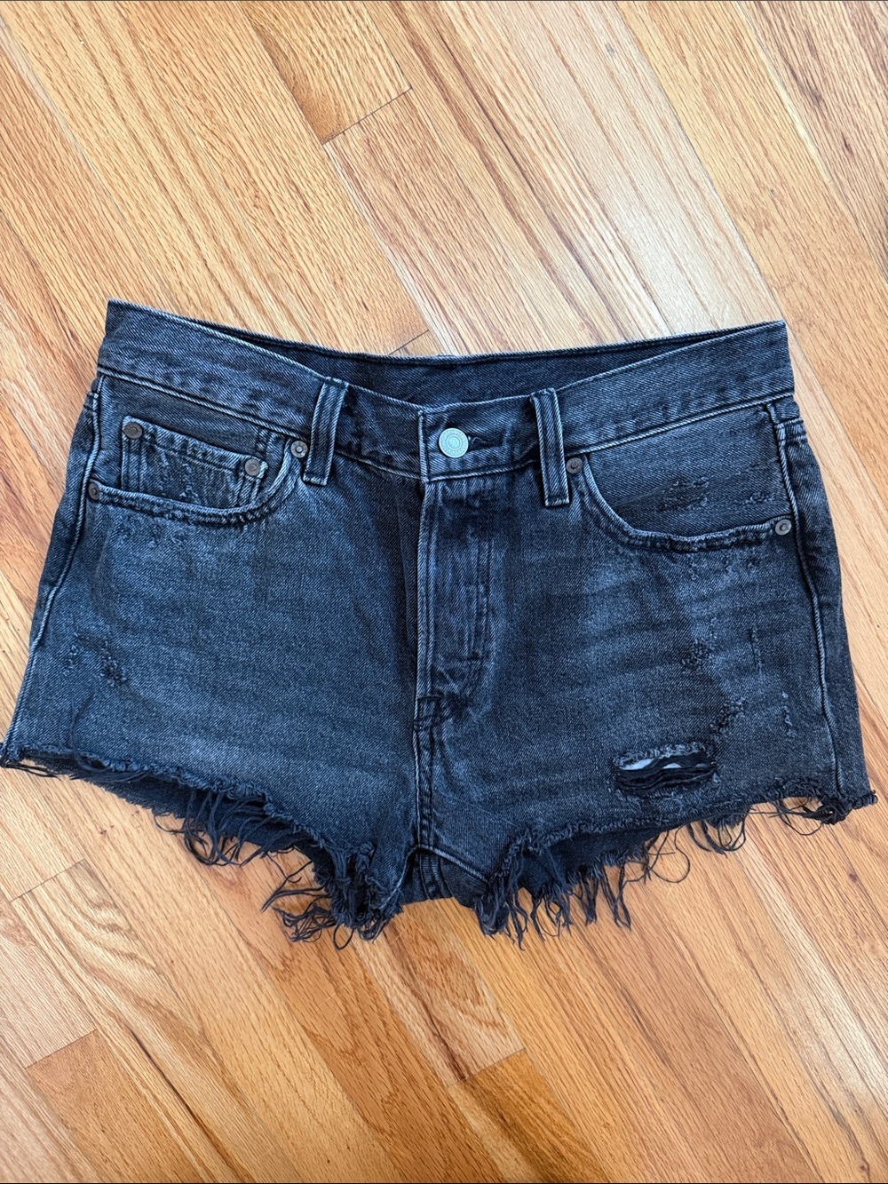 Levi’s Black Distressed Women's Denim Shorts